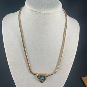 Vintage Vendome Gold Tone Necklace with Crystal